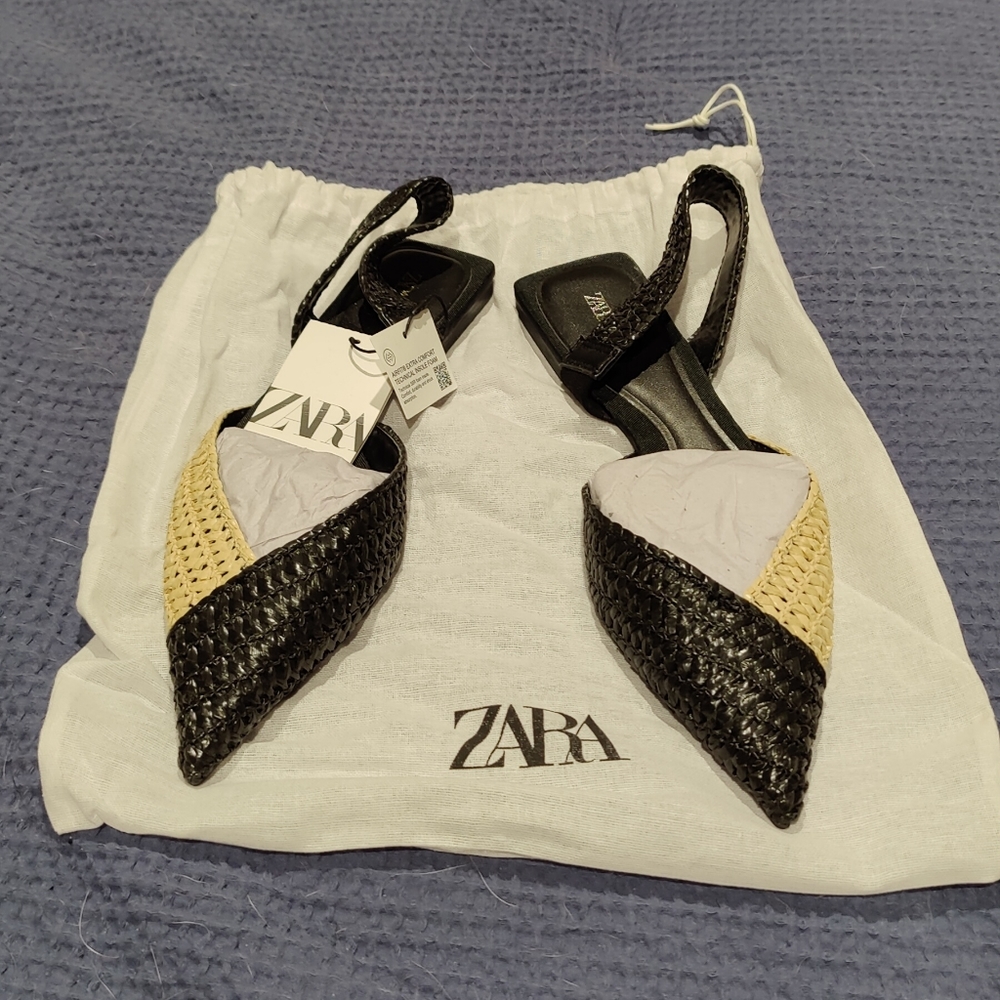 Zara two toned natural flat